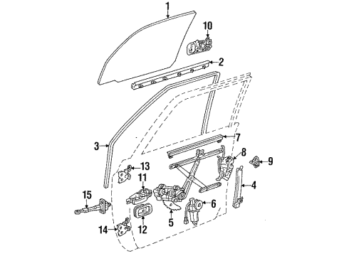 1991 Toyota Land Cruiser Door & Components Regulator Diagram for 69820-60040