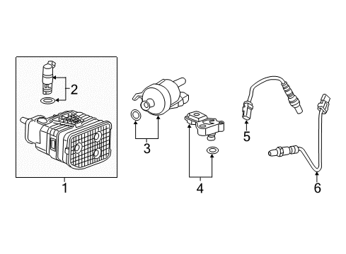 2020 Cadillac CT6 Emission Components Purge Solenoid Diagram for 12666840
