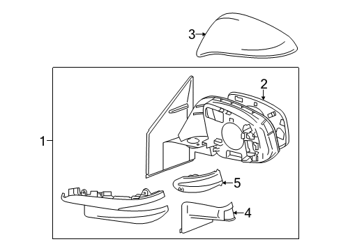 2013 Toyota RAV4 Outside Mirrors Mirror Assembly Diagram for 87910-42B80
