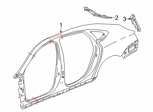 2018 Chevrolet Impala Uniside Uniside Assembly Diagram for 84465336