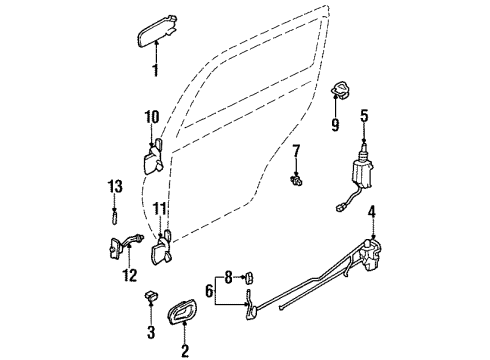 1996 Kia Sportage Rear Door Rear Door Outside Handle Assembly, Right Diagram for 0K02472410