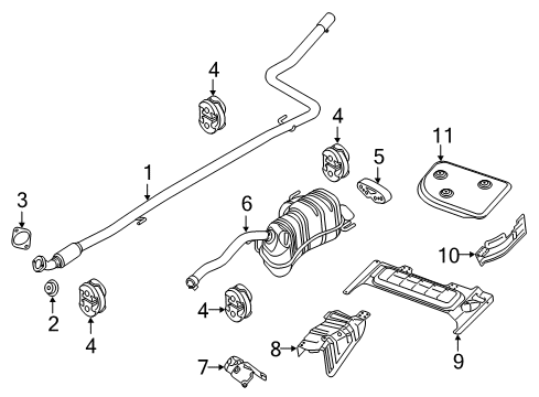 2021 Ram ProMaster City Exhaust Components Exhaust Resonator And Tailpipe Diagram for 68363997AA