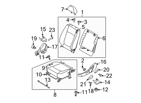 2005 Kia Spectra Front Seat Components Cushion Assembly-Front Seat Diagram for 881032F702375