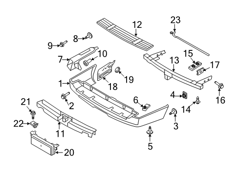 2009 Ford Expedition Parking Aid Cover Support Diagram for BL7Z-17E855-A