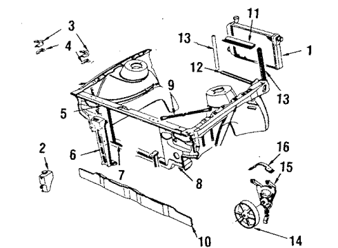 1984 Buick Skylark Radiator & Components, Cooling Fan Shroud Kit, Engine Coolant Fan (Electric) Diagram for 22035558