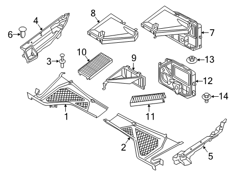 2016 BMW X6 Under Dash Components Sealing Frame, Bulkhead, Inner Diagram for 64316945581