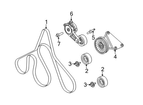 2013 Ford F-250 Super Duty Belts & Pulleys Serpentine Tensioner Diagram for LC3Z-8678-F