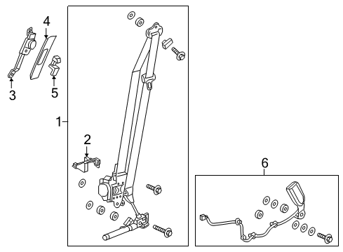 2019 Honda CR-V Seat Belt Cover, ELR Diagram for 81452-T0G-A01