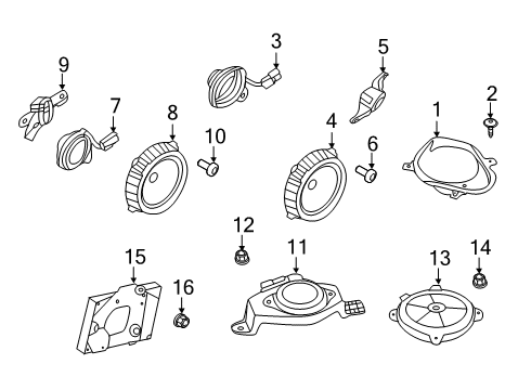 2020 Kia K900 Sound System Midrang Speaker Assembly Diagram for 96320J6500