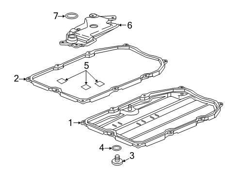 2017 Cadillac CTS Transmission Gasket-Automatic Transmission Fluid Pan Diagram for 24260071