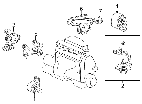 2004 Honda Civic Engine & Trans Mounting Bracket, RR. Engine Mounting Diagram for 50827-S5B-990