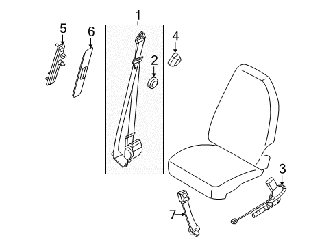 2008 Ford E-150 Seat Belt Height Adjuster Cover Diagram for 8C2Z-15602B90-AA