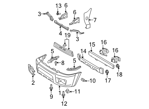 2006 Toyota 4Runner Front Bumper Bumper Cover Diagram for 52119-35903