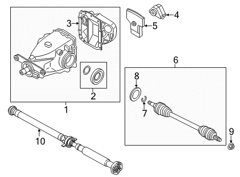 2015 BMW 328i Axle & Differential - Rear Automatic Gearbox Drive Shaft Diagram for 26107633661