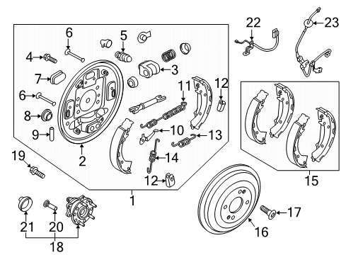 2018 Kia Rio Rear Brakes Spring-Shoe Return, U Diagram for 583110U000