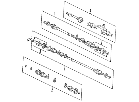 1994 Acura Integra Front Axle Shafts & Joints, Drive Axles CV Boot Set, Outboard Diagram for 44018-SR3-951