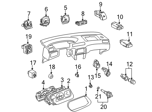 1999 Toyota Camry Window Defroster AC Switch Diagram for 84660-33010