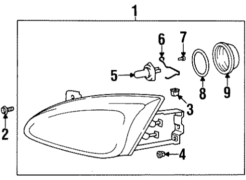 1999 Hyundai Elantra Bulbs Headlamp Assembly, Right Diagram for 92102-29550