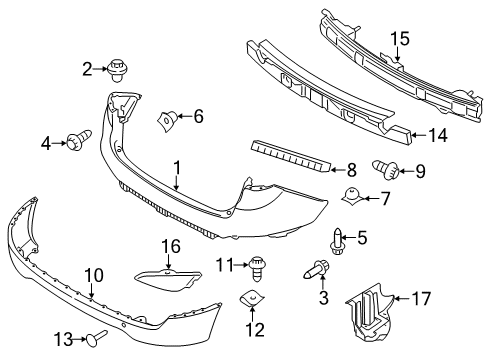 2014 Hyundai Tucson Rear Bumper Tapping Screw-FLANGE Head Diagram for 12492-06167-E