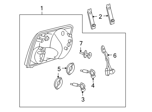 2003 Ford Explorer Bulbs Headlamp Assembly Retainer Diagram for 1L5Z-13N020-AA