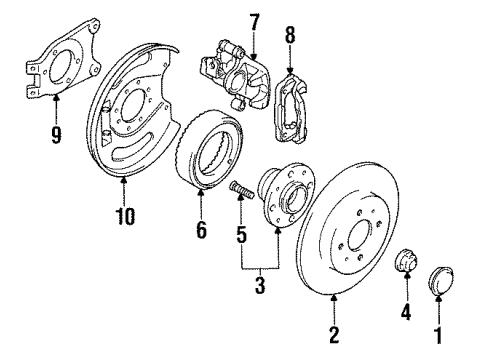 1994 Dodge Colt Rear Brakes Rear Brake Rotor Diagram for MB857763