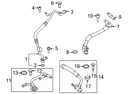 2021 BMW M8 Gran Coupe Turbocharger Hollow Bolt Diagram for 11428627197