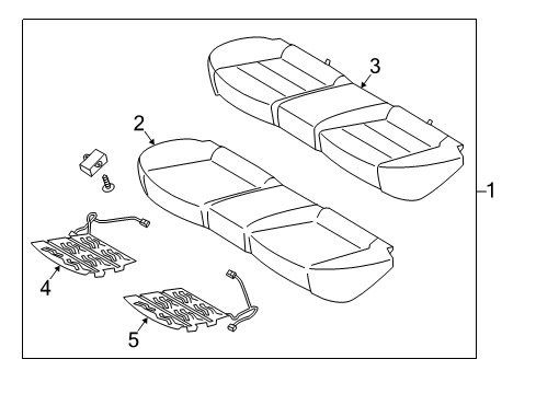 2015 Kia Forte5 Rear Seat Components Heater-Rear Seat Cushion Diagram for 89290A7500