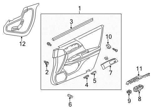 2015 Honda Accord Mirrors Panel Ass*NH865L* Diagram for 83560-T2A-A12ZB