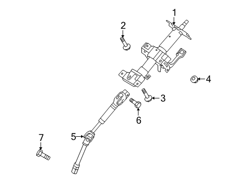 2009 Kia Rondo Steering Column & Wheel, Steering Gear & Linkage Column Assembly-Steering Diagram for 563101D300