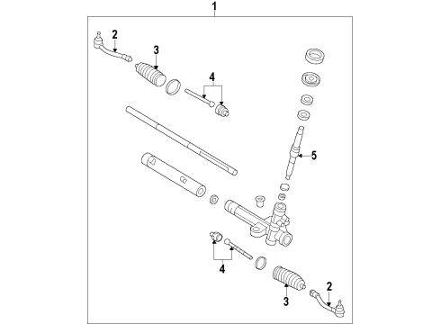 2012 Hyundai Genesis P/S Pump & Hoses, Steering Gear & Linkage Gear & Linkage Assembly-Power Steering Diagram for 57700-3M770