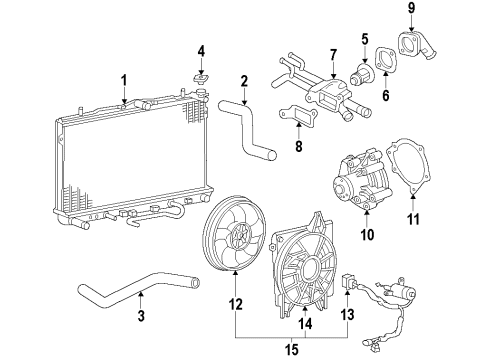 2014 Kia Optima Cooling System, Radiator, Water Pump, Cooling Fan Motor-Radiator Cooling Fan Diagram for 25386-2T500