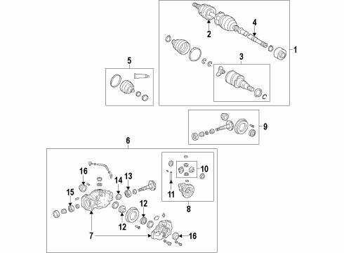 2013 Toyota RAV4 Rear Axle, Axle Shafts & Joints, Differential, Drive Axles, Propeller Shaft Axle Assembly Diagram for 42330-0R020