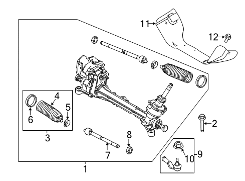 2017 Ford Focus Steering Gear & Linkage Shield Diagram for G1FZ-3C567-D