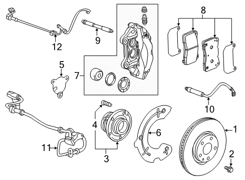 2016 Chevrolet Corvette Front Brakes HOSE ASM-FRT BRK Diagram for 84251378