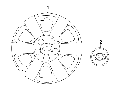 2008 Hyundai Sonata Wheel Covers & Trim Wheel Cover Assembly Diagram for 52960-3K540