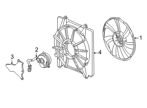 2016 Acura TLX A/C Condenser Fan Cover, Fan Motor Diagram for 38619-5J2-A01