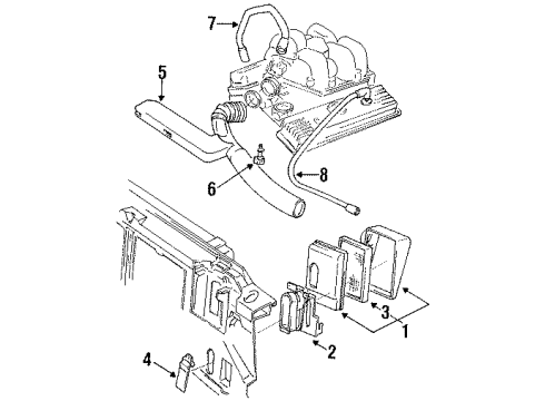 1992 GMC Jimmy Filters Duct Asm Diagram for 25099783