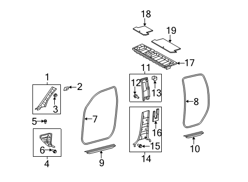 Diagram for 2008 Toyota Tundra Interior Trim - Cab 