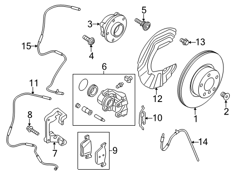 2012 BMW X3 Front Brakes Front Brake Pad Set Diagram for 34106859182