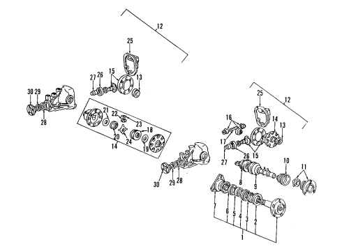 1991 Mitsubishi Eclipse Rear Axle, Axle Shafts & Joints, Differential, Propeller Shaft Bearing-Drive Pinion Diagram for MB393956