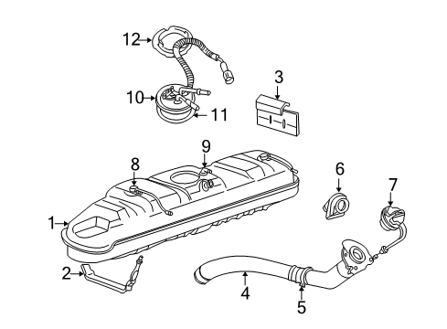 1992 Ford E-250 Econoline Emission Components EGR Valve Diagram for E9PZ-9H473-C