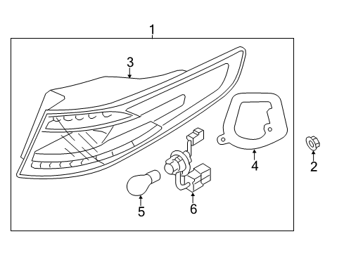 2015 Kia Optima Tail Lamps Lamp Assembly-Rear Combination Diagram for 924024U520