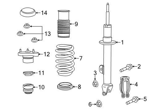 2017 Chrysler 300 Struts & Components - Front Bolt-HEXAGON FLANGE Head Diagram for 6504863AA