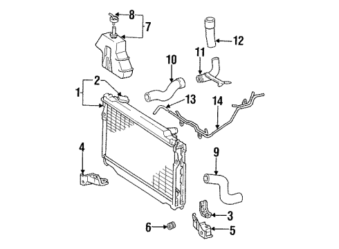 1993 Toyota Land Cruiser Radiator & Components Radiator Diagram for 16400-66040