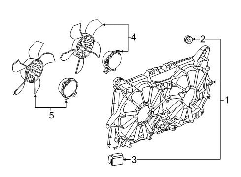 2017 GMC Sierra 1500 Cooling System, Radiator, Water Pump, Cooling Fan Fan Shroud Lower Insulator Diagram for 15780791