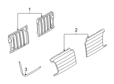 2002 Lincoln Blackwood Back Door - Door & Components Door Weatherstrip Diagram for 2C6Z-8420518-AA