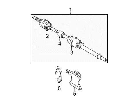 2010 Nissan Sentra Drive Axles - Front Bracket-Bearing Support, Front Drive Shaft Diagram for 39780-JA000