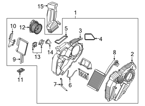 2022 Hyundai Palisade Auxiliary Heater & A/C Duct Assembly-Rear A/C"NO.1", RH Diagram for 97930-S8000