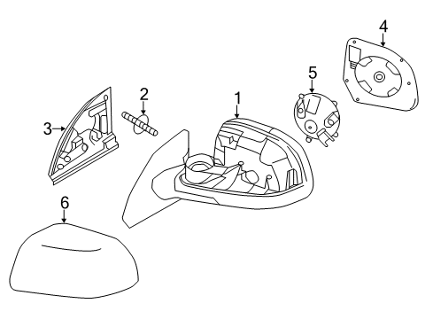 2021 Nissan LEAF Outside Mirrors Glass - Mirror, LH Diagram for 96366-5SA0C