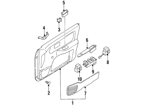 1996 Nissan 200SX Front Door Switch Assy-Door Lock Diagram for 25210-4B000